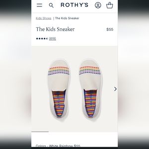 Brand new in box Kids Rothy's Sneaker size 3.